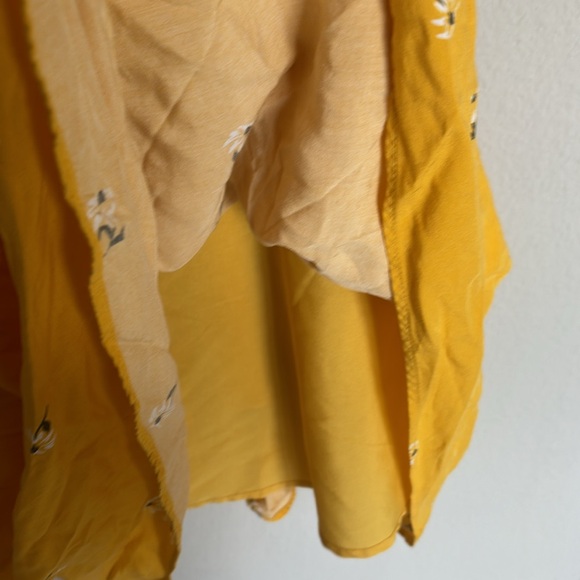 Old Navy Small cami adjustable straps smocked lined yellow floral dress - Picture 5 of 8